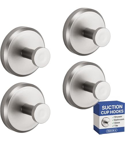 Ganci A Ventosa In Acciaio Inox 304 Per Doccia E Bagno, Senza Trapano, Portata 6,8 Kg, Impermeabili E Riutilizzabili, Per Asciugamani E Accappatoi, 2 Pezzi - 6