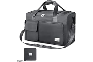 SLIJAR 20 L Sports Gym Bag Mens Large Sports Bag Foldable Fitness Holdall Bag with Shoe Pocket, Dry and Wet Separation Hospital Bag for Men and Women Yoga Swim Sports Gym Vacation Black