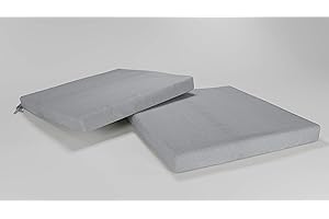 ‎ROLLMAYER Rollmayer Set of 2 Chair Cushions, Waterproof and Rainproof Chair Cushions, Seat Cushions for Chairs in Home and Garden, Velvet Collection (Light Grey 218, 40 x 40 x 4 cm)