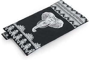 Yoga Studio Cuscino per Occhi Biologico, 23 cm x 12/13 cm, Cuscino da Yoga Biologico profumato alla Lavanda e ai Semi di Lino, per Occhi Stanchi e Mal di Testa