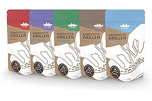 ‎ENTOSUS EntoSus – Probierset geröstete Grillen, 5 Geschmacksrichtungen, crunchy Snackgrillen, nachhaltiger Fleischersatz, Insekten als Protein Snack oder Kochzutat, in Deutschland gezüchtet, Inhalt: 5 x 20g