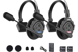 SYNCO XTalk 2.4GHz Wireless Headset Intercom System Random Master Device Design for Movie Shoot Live Show Stage Performance (XTalk X2 (2PCS))