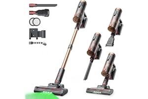 Proscenic P11 Ultra Aspiradora sin Cable 50KPa/500W/50Min, Aspiradora Escoba Vertical Potente con Luz Verde, Cepillo Antienredos y Pantalla LED para Alfombras/Suelos/Pelo de Mascotas