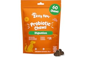Zesty Paws Probiotics for Dogs | Supports Gut & Digestive Health | Probiotic Supplements for Digestive Care & Digestive Treats | Dog Probiotics for Gut Health Supplements | 60 Pcs