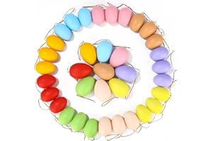 Zaxiva 36 Huevos de Pascua para Colgar, para Colgar al Aire Libre, para Rellenar, para Pintar, Huevos de Pascua de Plástico para Interior y Exterior, Decoración de Pascua para Árbol y Fiesta