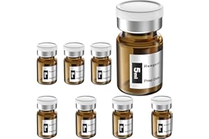 Biomed Solutions Empty Sterile Vial Sealed with Butyl Rubber Stopper and Flip Top Closure,Type 1 Borosilicate Glass Tubing,Individually Packed (5mL 8Pcs (Amber))