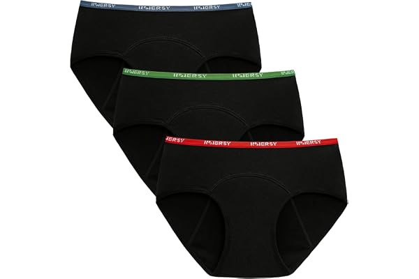 INNERSY Flickor perioder underkläder bomull kalsonger menstruation trosor 3-pack