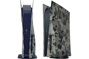 Façades avec orifices de refroidissement pour PS5 Disc Edition DOBEWINGDELOU Plaque frontale Couvercle de console latérale de remplacement Coque anti-poussière Accessoires Camouflage
