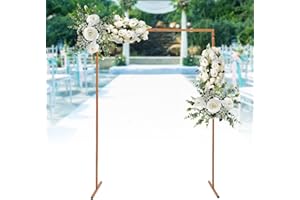 HarBin-Star 2m x 1,5 m Arches de Mariage Rectangulaires, Cadre en Métal Doré pour Arche de Nariage, Cadre de Fleurs, Arche de Jardin en Métal doré pour Anniversaire, Fête, Banquet