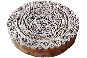 Royal Kraft 5 Inch Handgemacht Holz Stempel Groß Blumen Runden Muster Großer Drucken Blöcke