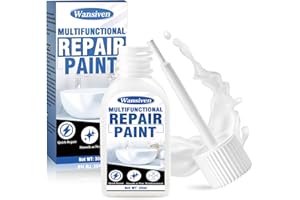 Wansiven Emaille Reparatur Lack 30 ml, Weißer Fliesen Lackstift zur Professionellen Reparatur von Kleinerer Schäden an Emaille, Fliesen, Keramik, Waschbecken, Metall, Wänden (Seidenmatt)