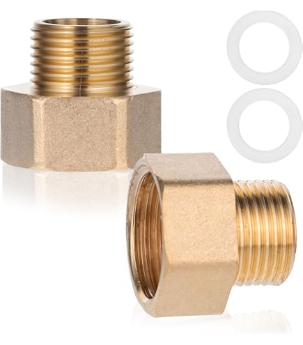 Reduzierstück 3/4 Auf 1/2 Zoll Edelstahl | Gewindeadapter Mit 2 Dichtungen | Für Wasser & Heizungsinstallation