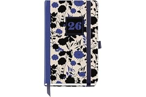 Miquelrius - Agenda 2026 semana vista, Formato pequeño (90 x 140 mm), Planificación semanal, Cubierta rígida cartón, Encuadernada, Cierre goma elástica, Papel 80 g/m², Español-EN-PT, Black&Blue