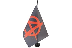 AZ FLAG Bandiera Da Tavolo Anarchia 21x14 cm - Piccola Bandierina Anarchica 14 X 21 Cm