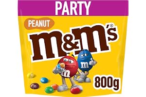 M&M’s Peanut & Milk Chocolate Bulk Sharing Bag 800g – Bulk Chocolate Sweets with Roasted Peanuts, Crispy Shell Candy, Chocola