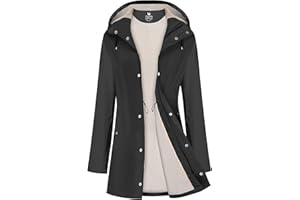 UNIQUEBELLA Regenjacke Damen Wasserdicht Regenmantel Mit Kapuze Winddicht Wetterfest Übergangsjacke Atmungsaktiv Mantel Jacke Outdoor