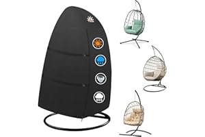 Zettum Pokrowiec na fotel wiszący 114 x 84 x 173 CM, pokrowiec na 600D Oxford z PU powłoką, wodoodporny i wytrzymały pokrowiec ochronny na fotel wiszący podwójny pokrowiec na fotel wiszący