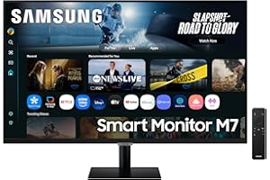 Samsung LS32FM702UUXXU 32" 4K Ultra HD HDR10 Smart Monitor with Speakers - 3840x2160, USB-C, HDMI, WiFi, Bluetooth, Smart Hub for TV streaming, Catch Up Apps and Gaming Hub