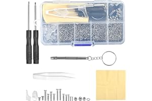 BRITECO 500 PCS Eyeglass Repair Tool Set, Glasses Repair Kit with Screws, Nose Pads, Screwdriver, and Tweezers - Complete Eyewear Fixing Kit