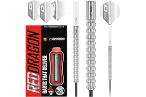 RED DRAGON Javelin 20g, 22g ou 24g Fléchettes Pointes Acier avec Ailettes et Tiges de Flechettes