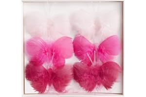 Heitmann Deco Federschmetterlinge auf Draht, Pink, 26 x 16.5 x 2 cm