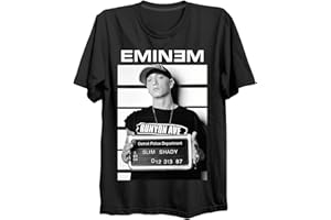GENERIC Eminem Men’s T Shirt Unisex Slim Shady Mugshot T Shirt 100% Cotton Rap Shirt D12 Music Hip Hop Rap Unisex Tee