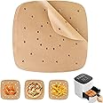 100 Pezzi Carta forno per Friggitrice ad aria，Fodera di Carta usa e Getta per Friggitrice ad aria accessori,pergamena Carta d
