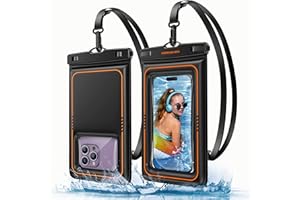 UNBREAKcable wasserdichte Handyhülle 2er Pack - IPX8 Schwimmende wasserdichte Handytasche Dry Bag für iPhone 17 16 15 14 13 12 Pro Max 11 XR XS, Samsung S25 S24 S23 FE S20, bis zu 7,0 Zoll - Schwarz