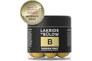 ‎LAKRIDS BY BÜLOW LAKRIDS BY BÜLOW - B - Passion Fruit - 125g - Dänische Gourmet Lakritz-Kugeln - Süßer Lakritzkern umhüllt von Weißer Schokolade & Passionsfrucht