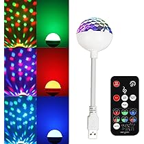 Boule disco lumineuse contrôlée par la musique, 60 motifs, effet