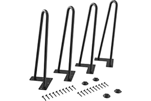WINSOON 4pcs 30CM Pied de Table Basse en Métal Pieds de Meuble Diamètre 9 mm Hairpin Legs pour Table à Manger Armoire Garde-Robe