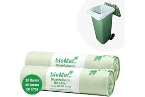 bioMat Bolsas de basura compostables 60-80l (20 uds.)