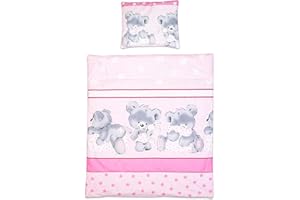 BABY COMFORT 2-teiliges Baby Kinder Bettbezug 80 x 70 cm mit Kopfkissenbezug - Muster 22