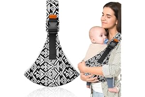 Lets Joy Porte-Bébé, Portable Echarpe De Portage Bebe, Porte-Bébé Respirant, écharpe de Portage Réglables, Porte-Bébé Latéral, Porte-Bébé Enveloppant, Charge Maximale 15KG (Noir)