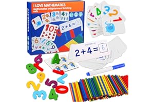 XINNIAN Juguetes Montessori Matematica 3 4 5 6 Años,Juegos Educativo de Colorido Bloques y Palos de Conteo de Madera,Juego Aprendizaje Preescolar Matemáticas Regalo para Niños y Niñas de 3 a 7 Años