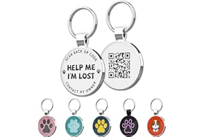 MYLUCKYTAG QR Code Pet ID Tags Dog Tags - Pet Online Profile - Scan QR Receive Instant Pet Location Alert Email