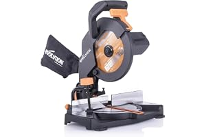 Evolution Power Tools R210CMS Compound Miter Saw Multi-Material Cutting TCT Blade Inklusive, kapar trä metall plast och mer