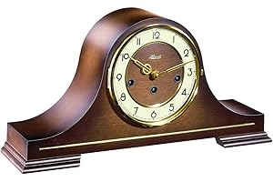 Hermle Reloj de Manto Hecho a Mano, Estilo Tambor, Acabado en Nogal