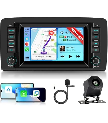 Autoradio Android 7 Pouces Pour Mercedes Classe R (2005-2017) - CarPlay & Android Auto Sans Fil - GPS, Bluetooth, Caméra De Recul