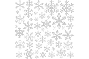 YIHELU Adesivi Natalizi per Finestre, Vetrofanie di Natale con Fiocchi di Neve, Decorazioni Natalizie adesive per Vetro, Atmosfera Natalizia, Idee Regalo per Casa, Festa di Natale