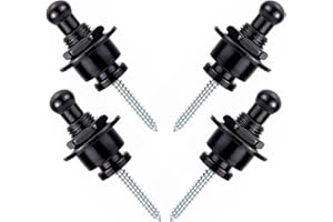 SWHMC Unxuey 4pcs Guitar Strap Lock Rundkopf Black Guitar Bass Strap Locks