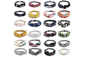 Viccess 24 Pezzi Fasce Capelli Vintage Donna Turbante Fasce Ritorto Yoga Testa Carino Accessori per Donna e Ragazza,Colore Casuale