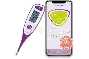 cyclotest mySense - Termómetro basal Bluetooth para control del ciclo, termómetro PFN con aplicación para prevención natural