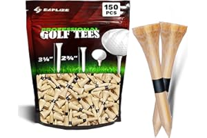 Tés de golf SAPLIZE Bamboo Pack de 100/150, quatre options de taille (3-1/4", 2-3/4", 2-1/8", 1-1/2" disponible) - T-shirts de golf stables et biodégradables