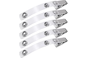 ‎WEBBOMB 5 x WEBBOMB® Ausweishalter Befestigungsclips starker Krokodil-Clip Ausweisclip drehbar flexibler Befestigungsclip für Ausweishüllen Kartenhalter Kartenhüllen und Namensschild-Halter