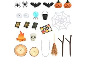 AMSIXNT Decorazioni di Halloween in Miniatura, Accessori Casa Delle Bambole in Miniatura, Giardino in Miniatura Decorazioni, Ornamenti Miniatura di Halloween per il Giorno di Natale, Halloween