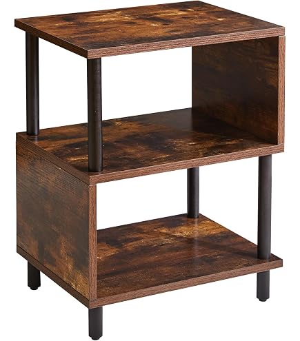 Tavolino A C GIANTEX - Legno E Ferro, Design Industriale, 55x35x65 Cm
