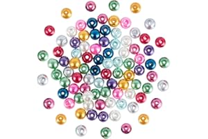 PH PANDAHALL PandaHall - Lot de 200 Pcs Perles de Verre Perles Rondes 6mm Perle Nacre pour la Fabrication de Bijoux, Trou: 0.5mm