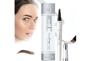GLAUSTALOS Matita Sopracciglia, 3D Matita per Sopracciglia Liquida Waterproof con Quattro Punte Della Penna, Matita Microblading Sopracciglia per Sopracciglia Naturale Durevole, Non Sbiadisce (Marrone Chiaro)