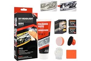 MIIOTO Car Headlight Restoration Kit, Professional Headlight Restorer, Headlamp Restoration Kit, Car Headlight Scratch Repair Tool for Polishing Restoration Yellowed/Oxidized/Vague Headlights